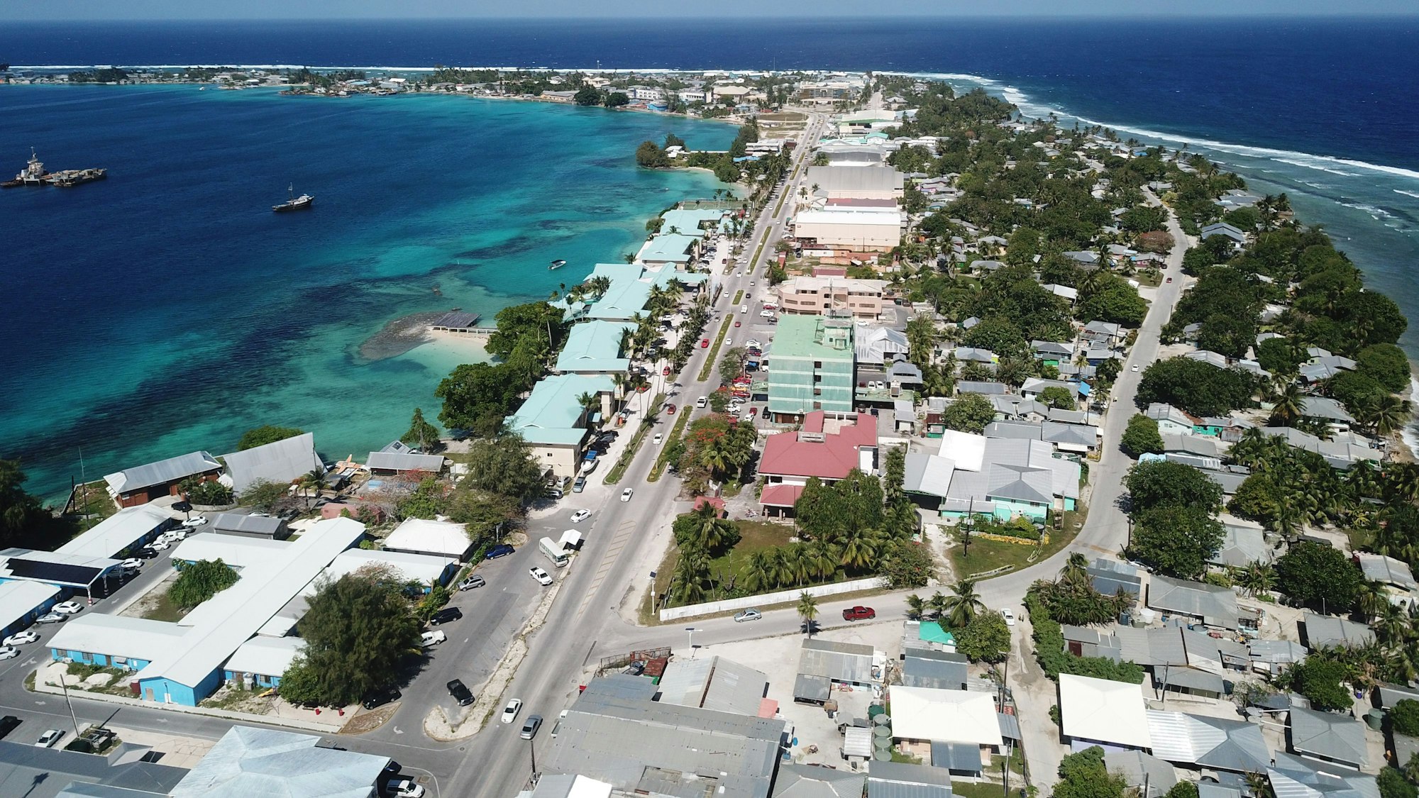 Majuro Atoll und Majuro Stadt auf den Marshallinseln.