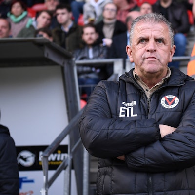 Fußball 3. Liga 32. Spieltag Viktoria Köln - MSV Duisburg am 17.04.2023 im Sportpark Höhenberg in Köln Franz Wunderlich Sportvorstand Köln DFB regulations prohibit any use of photographs as image sequences and/or quasi-video. *** Soccer 3 Liga 32 Matchday Viktoria Cologne MSV Duisburg on 17 04 2023 at Sportpark Höhenberg in Cologne Franz Wunderlich Sportvorstand Cologne DFB regulations prohibit any use of photographs as image sequences and or quasi video xHDx