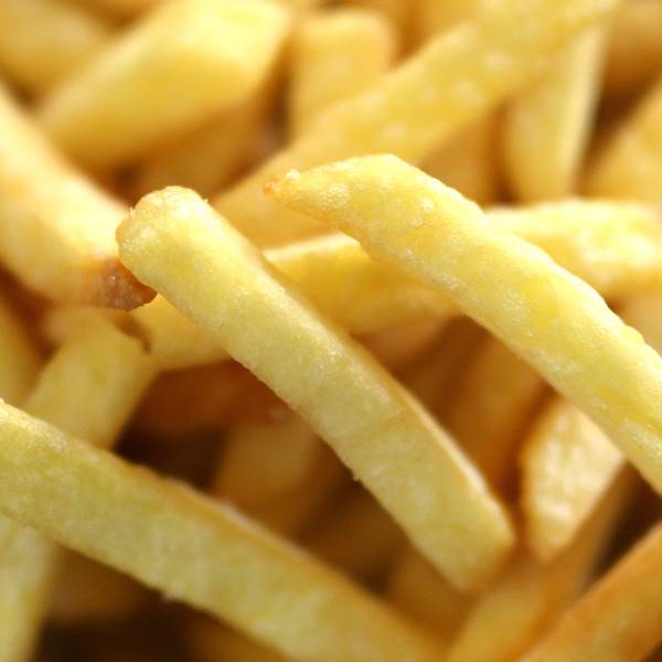 Pommes Frites in Großaufnahme.