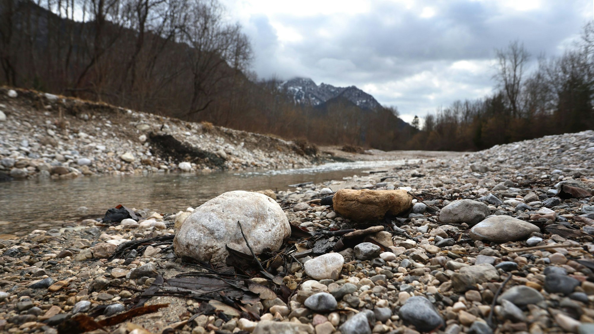 Nur wenig Wasser führt der Gebirgsbach Pöllat.