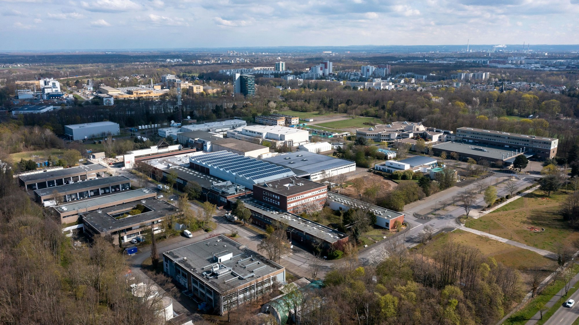 Luftaufnahme des WDR-Produktionsgeländes in Bocklemünd