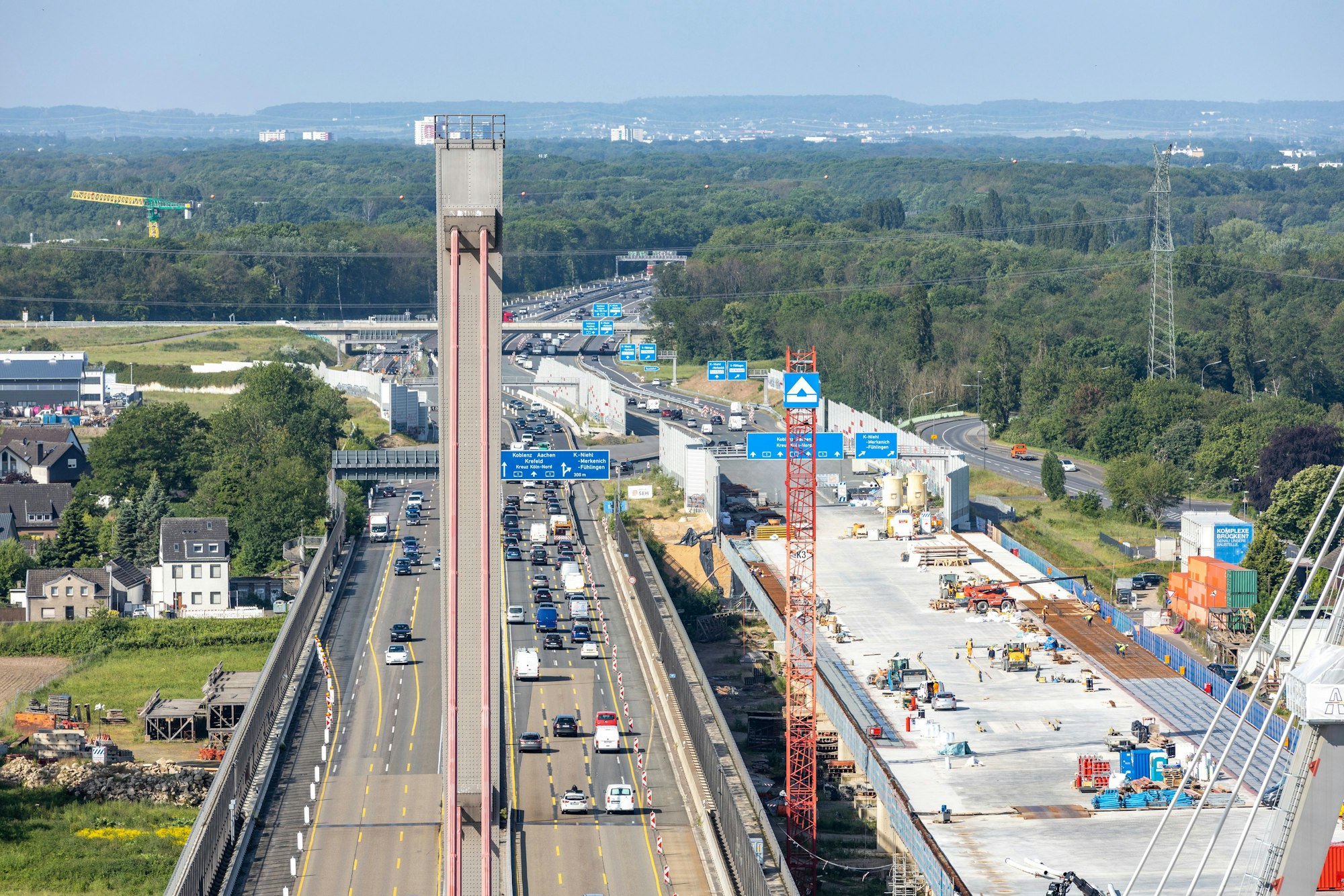 Leverkusener Brücke Juni 2023, Leverkusen, Rhein, Brücke, Autobahnbrücke