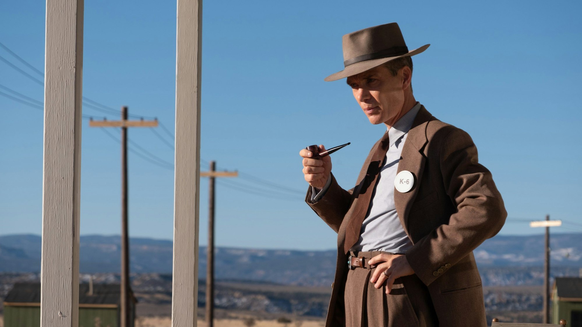 Cillian Murphy als J. Robert Oppenheimer in einer Szene des Films „Oppenheimer“
(undatierte Filmszene).