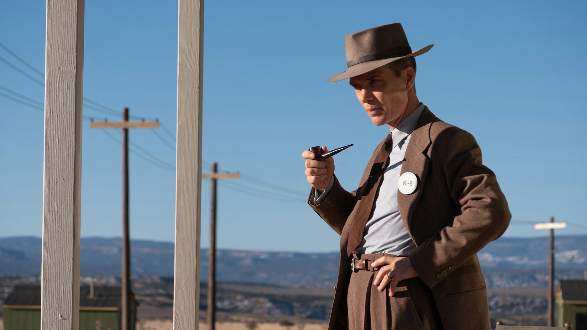 Cillian Murphy als J. Robert Oppenheimer in einer Szene des Films „Oppenheimer“
(undatierte Filmszene).