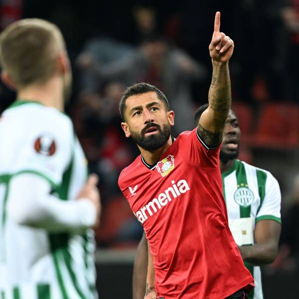 Leverkusens Kerem Demirbay bejubelt sein Tor zum 1:0 gegen Budapest.