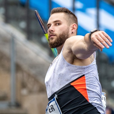 ARCHIV - 12.09.2021, Berlin: Leichtathletik: Meeting, ISTAF, Internationales Stadionfest im Olympiastadion, Entscheidung: Speerwurf, Männer: Johannes Vetter aus Deutschland im Wettkampf. Vetter musste nun seinen Start bei den deutschen Meisterschaften absagen. (zu dpa: «Speerwerfer Vetter fällt für deutsche Meisterschaften aus») Foto: Andreas Gora/dpa +++ dpa-Bildfunk +++