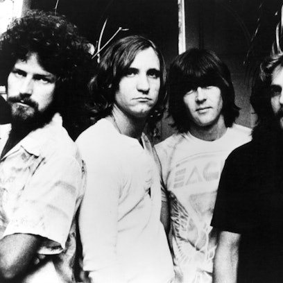 Die Eagles von links nach rechts: Don Henley, Joe Walsh, Randy Meisner, Glenn Frey und Don Felder