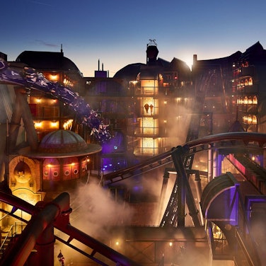 Die Themenwelt Rookburgh im Brühler Freizeitpark Phantasialand.