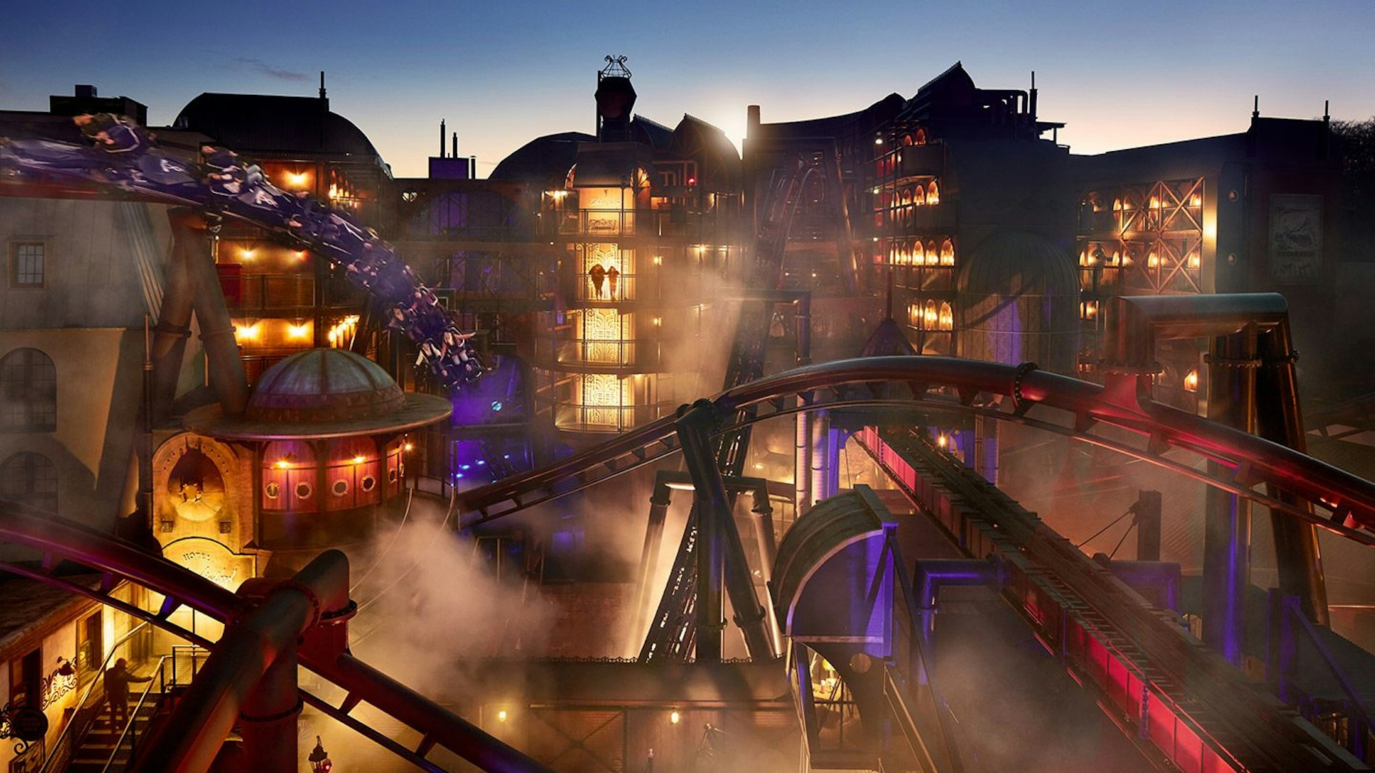 Die Themenwelt Rookburgh im Brühler Freizeitpark Phantasialand.