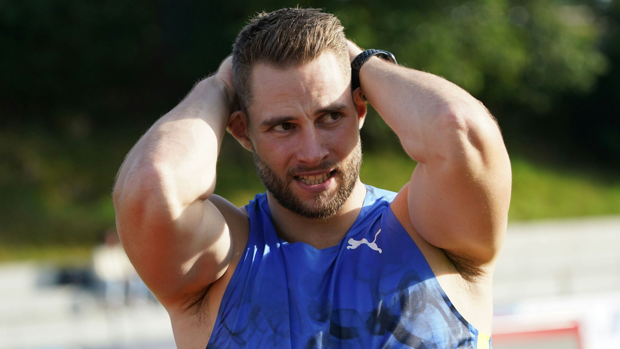 Sport Bilder des Tages Leichtathletik, Athletics, true athletes Classics 2023, 29.07.2023, Manforterstadion Leverkusen , Speerwurf Männer, Johannes Vetter LG Offenburg, *** Leichtathletik, Athletics, true athletes Classics 2023, 29 07 2023, Manforterstadion Leverkusen , Javelin Throw Men, Johannes Vetter LG Offenburg,