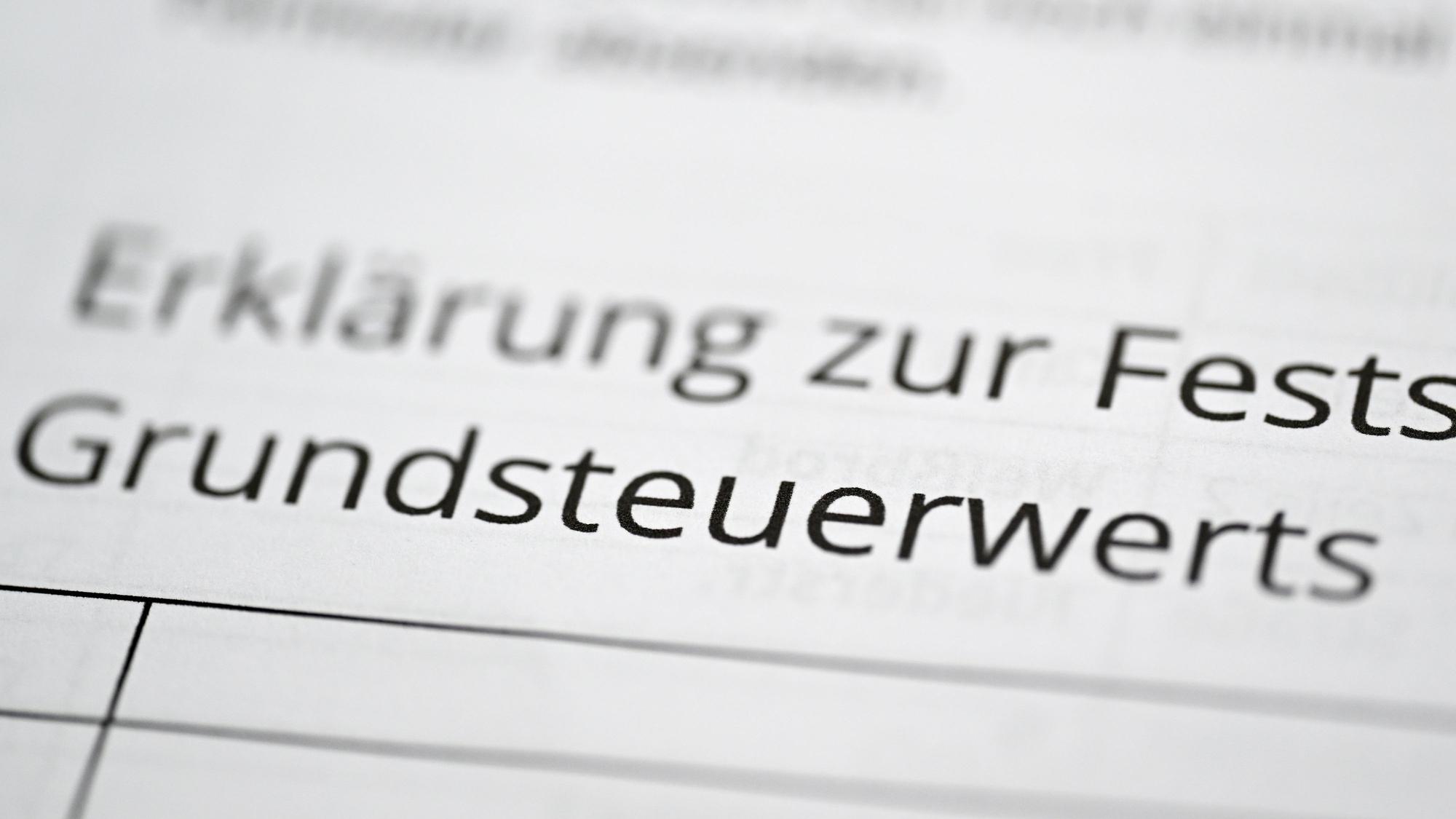 Ein Formular zur Angabe des Grundsteuerwerts für die Grundsteuer.