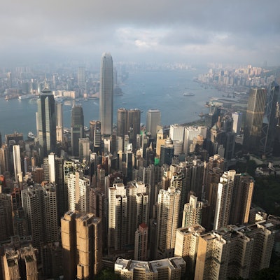 Blick auf die Skyline von Hongkong