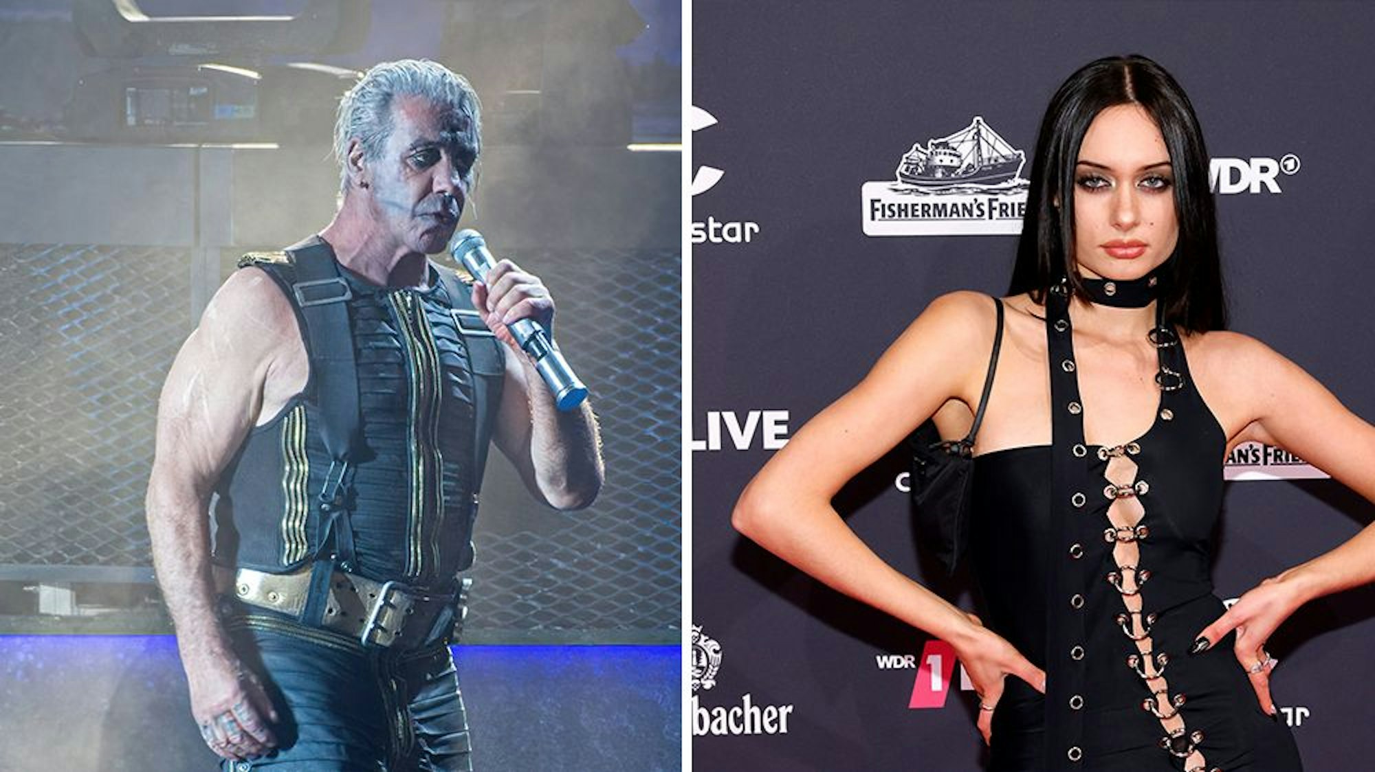 Rammstein-Sänger Till Lindemann und Influencerin Kayla Shyx stehen in der Bild-Kombination zusammen.