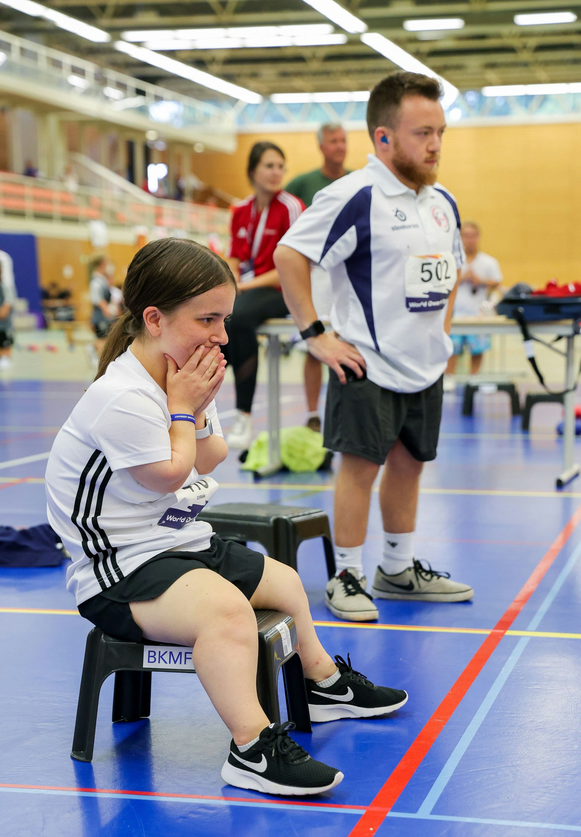 Boccia-Tunier bei den World Dwarf Games.
Im Bild die Deutsche Athletin Julia Schramm.