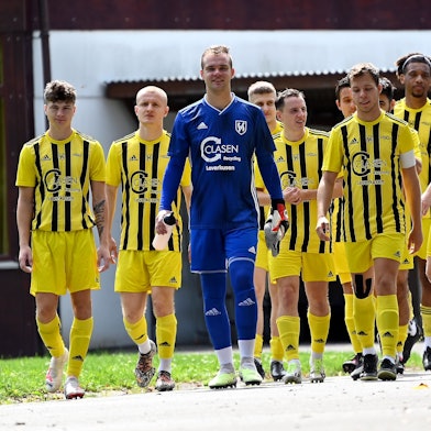 30.07.2023, Fussballk-SV Schlebusch-RW Ahrem
SV Schlebusch
vorne: TW: Christoph Geschonneck
Foto: Uli Herhaus
