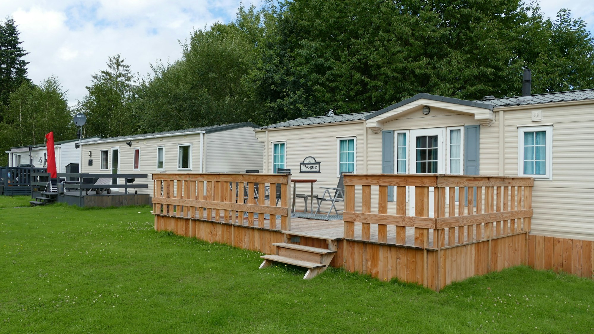 Die neuen Mobilheime auf dem Campingplatz Dattenfeld.