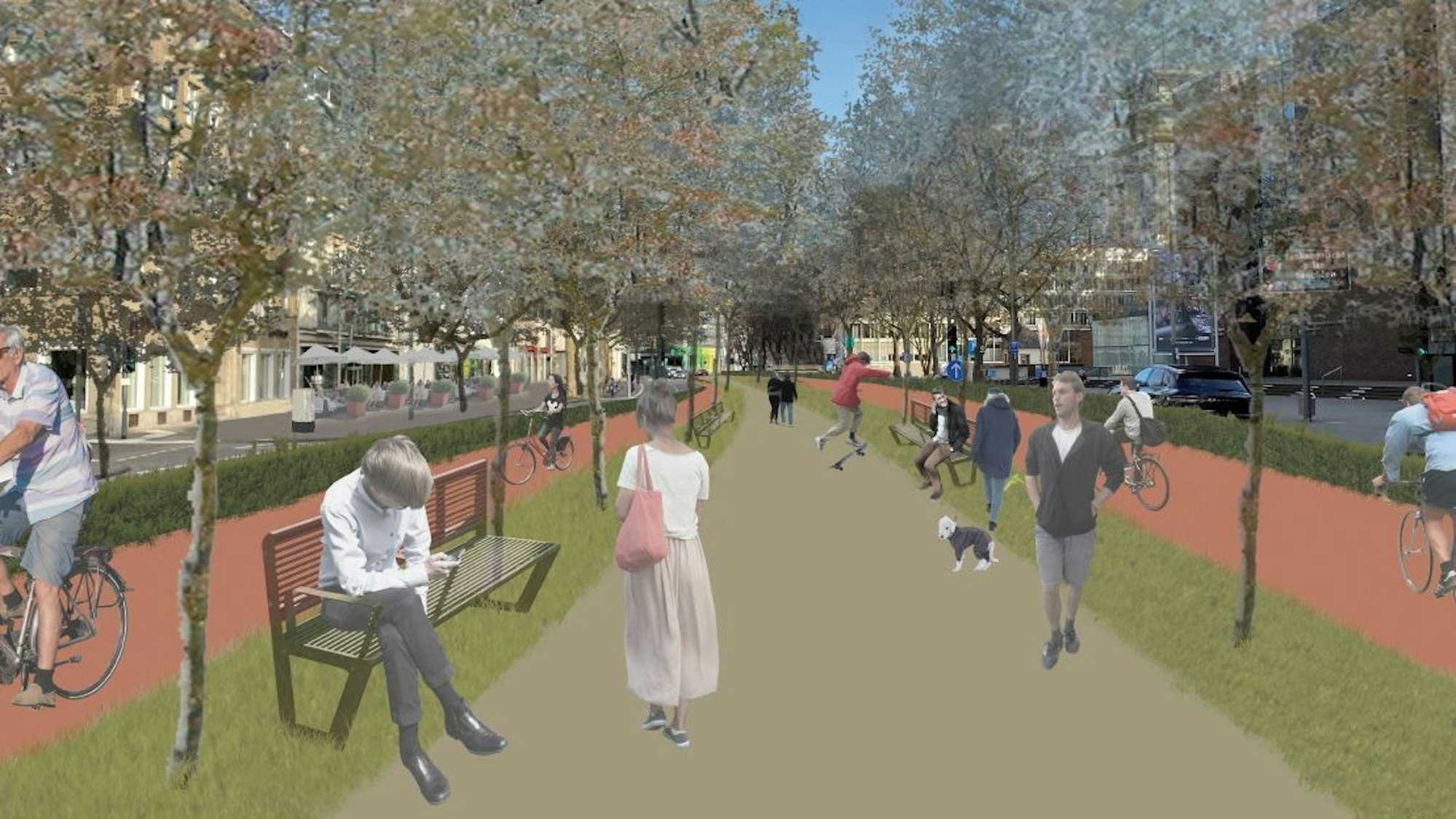 Eine Vision für die Cäcilienstraße für das Tunnel-Szenario: Ist das die künftige Verbindung zwischen Innen- und Südstadt?