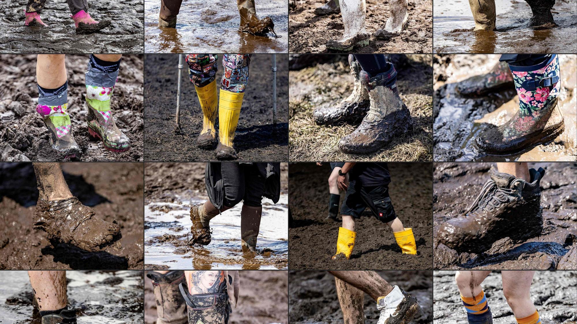 Ohne Gummistiefel ist man in den Schlammmassen in Wacken aufgeschmissen.