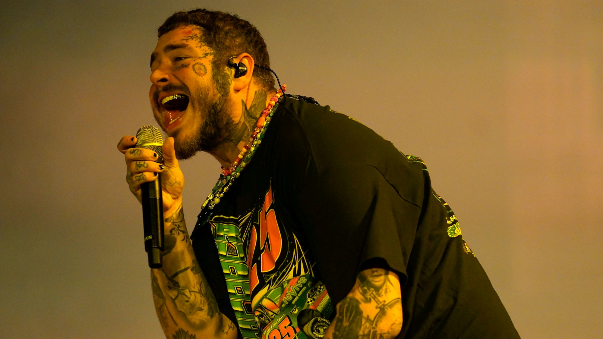 Post Malone tritt am dritten Tag des Lollapalooza Musikfestivals im Grant Park in Chicago auf.