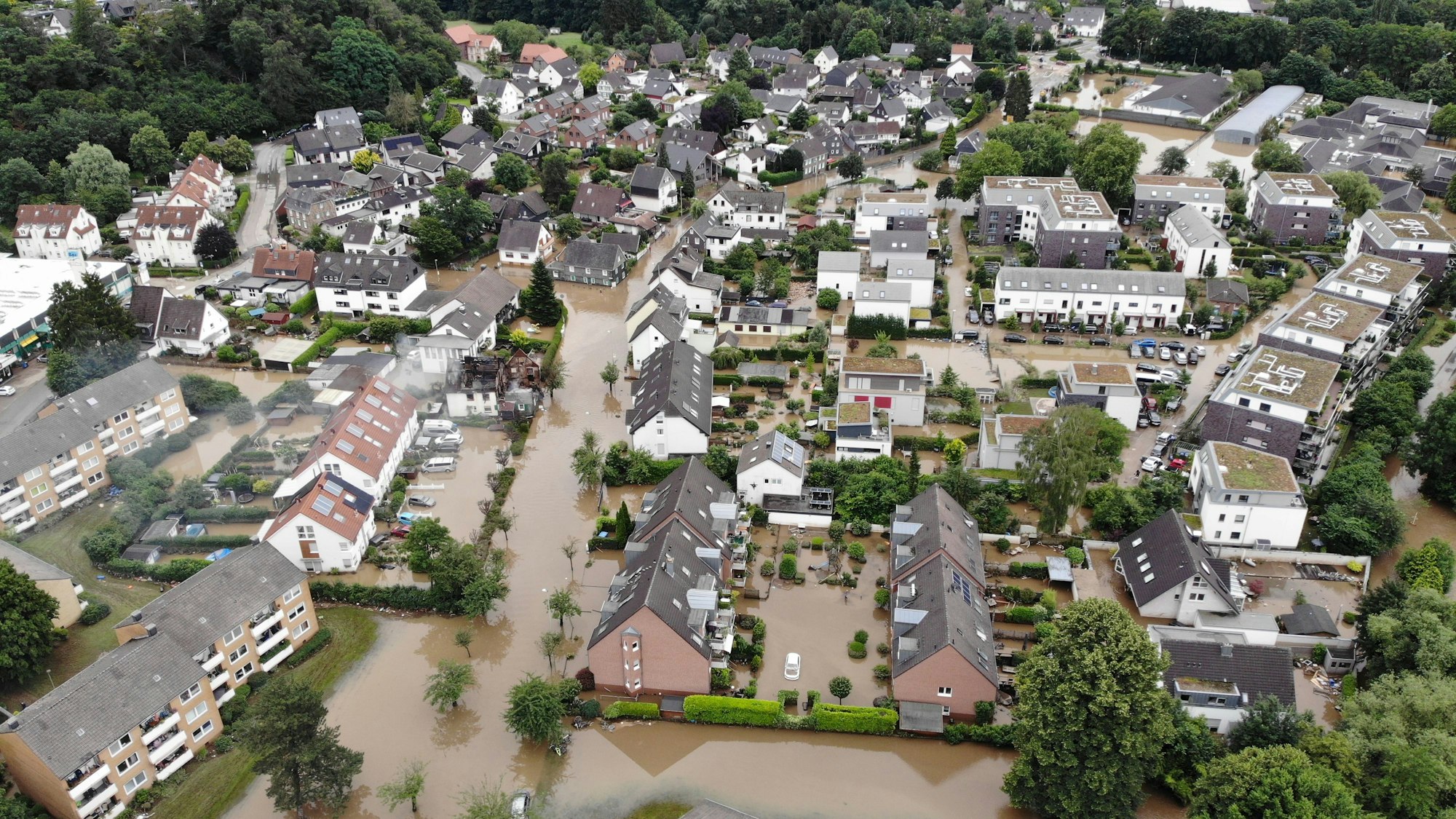 Das Leichlinger Stadtbild an der Wupper.