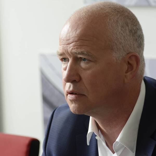 Sven Lemiss, Geschäftsfuehrer BIM (Berliner Immobiliengesellschaft) während einer Pressekonferenz im Jahr 2019. Lemiss wurde am 4. August 2023 tot aufgefunden. (Archivbild)