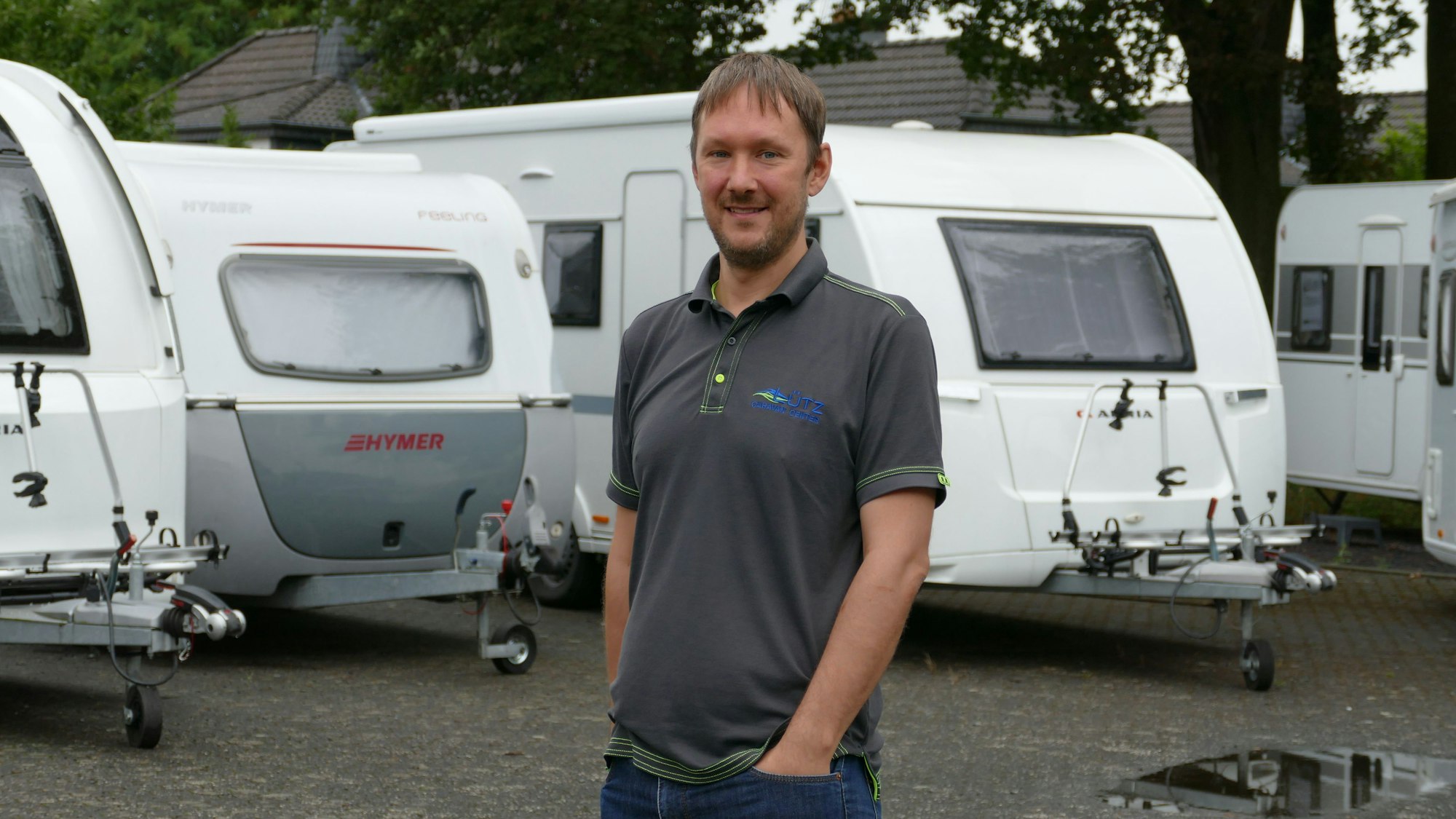 Denis Lütz vom Caravan-Center Lütz in Niederpleis.