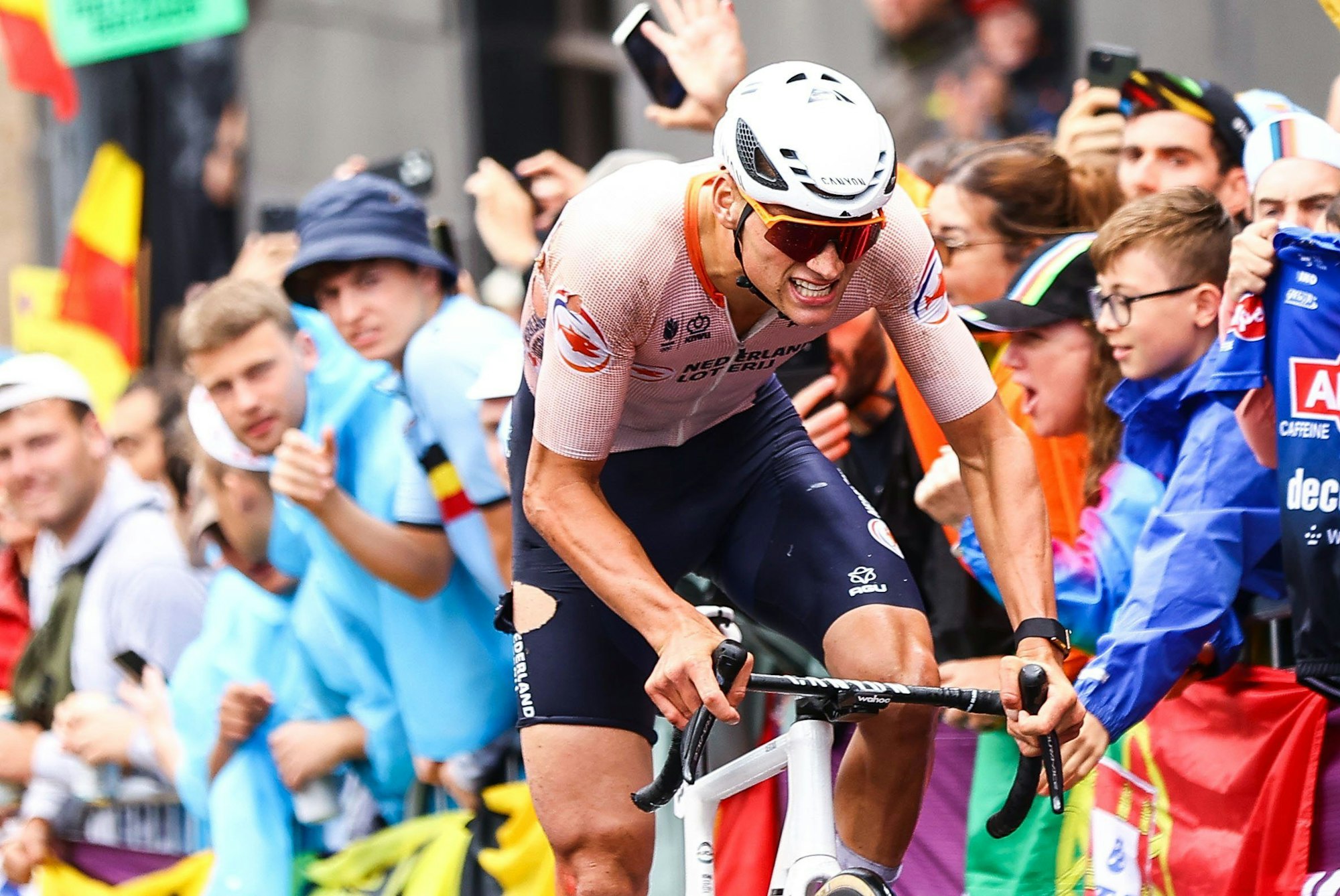 Mathieu van der Poel beim Straßenradrennen in Glasgow.