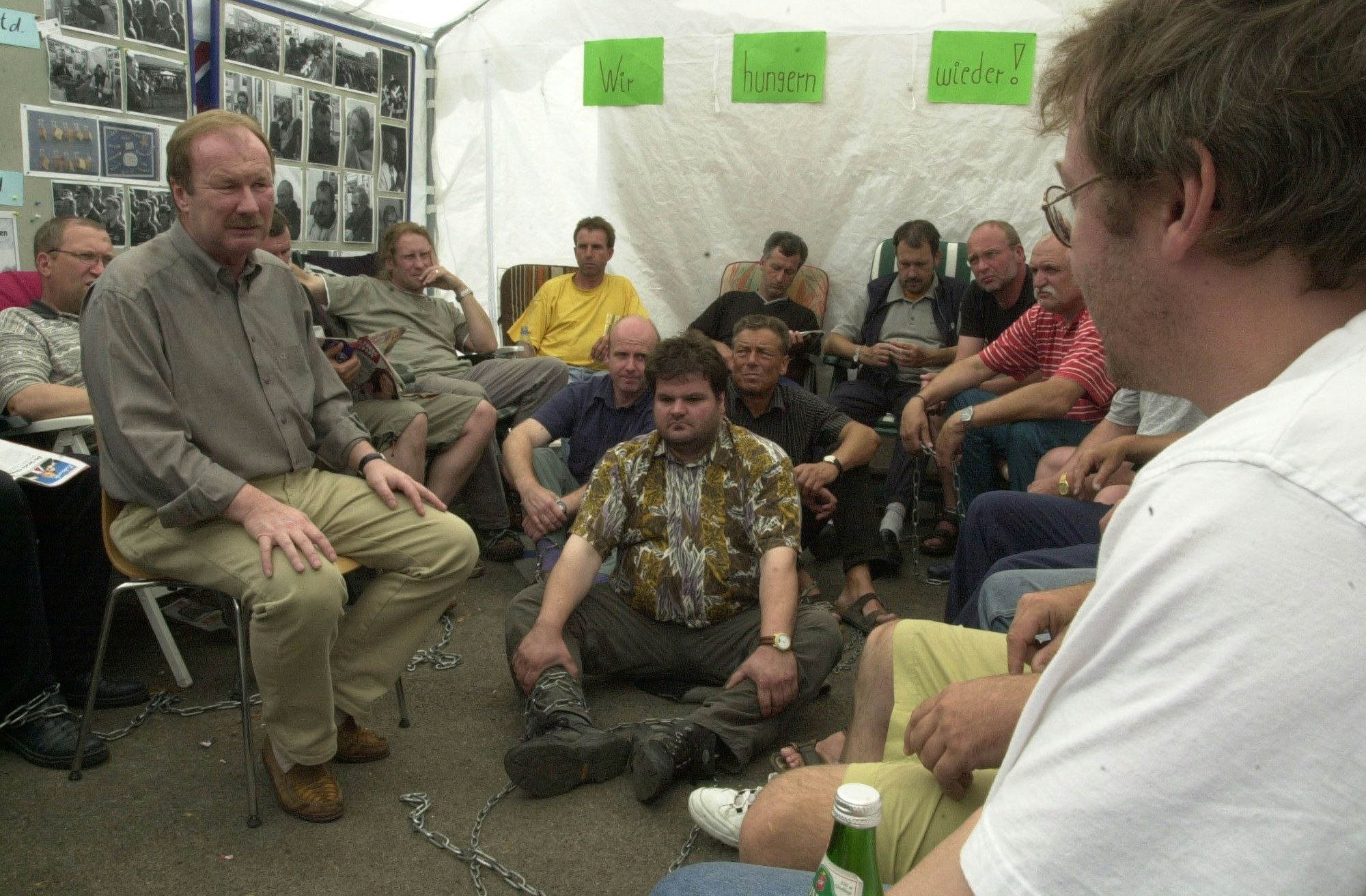 2003: Arbeitskampf ums Ausbesserungswerk Opladen, BR-Vorsitzender Kuno Dreschmann. Hungerstreik. Foto: Ralf Krieger