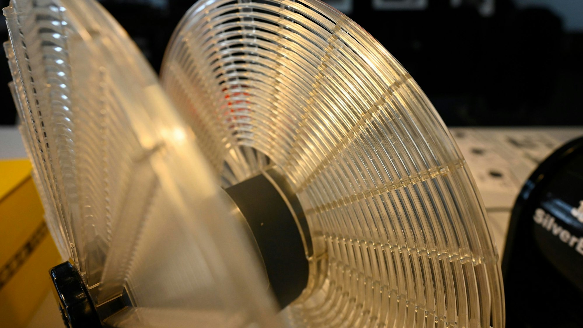 Eine Filmspule in einer Detailaufnahme.