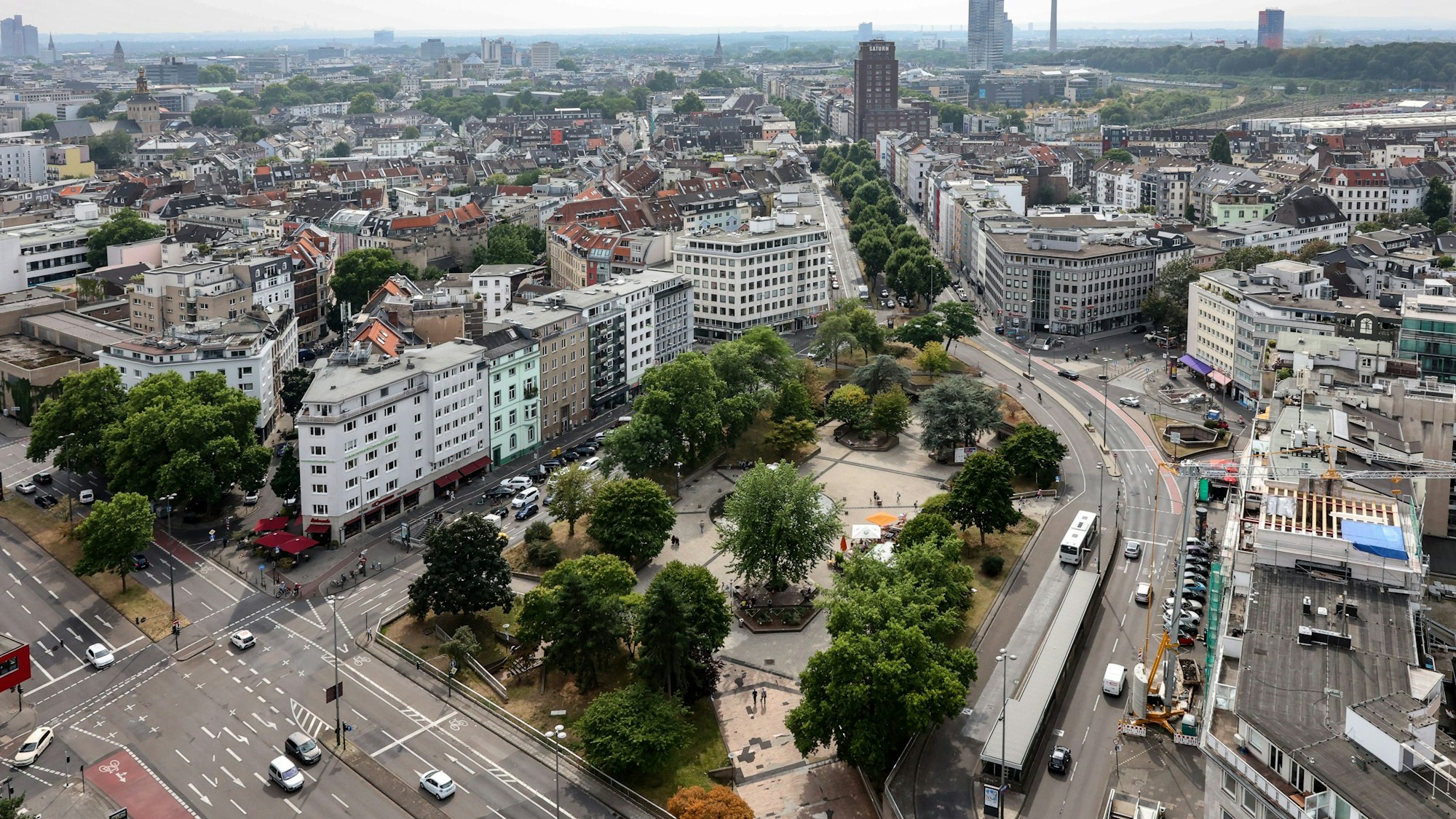 Der Ebertplatz von oben aus gesehen.