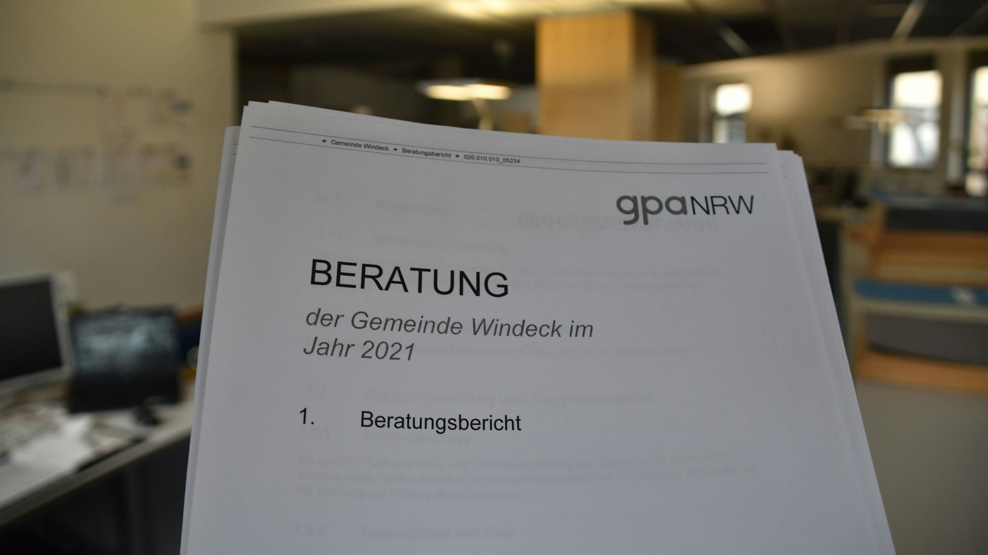 Das Titelblatt eines Prüfberichtes.