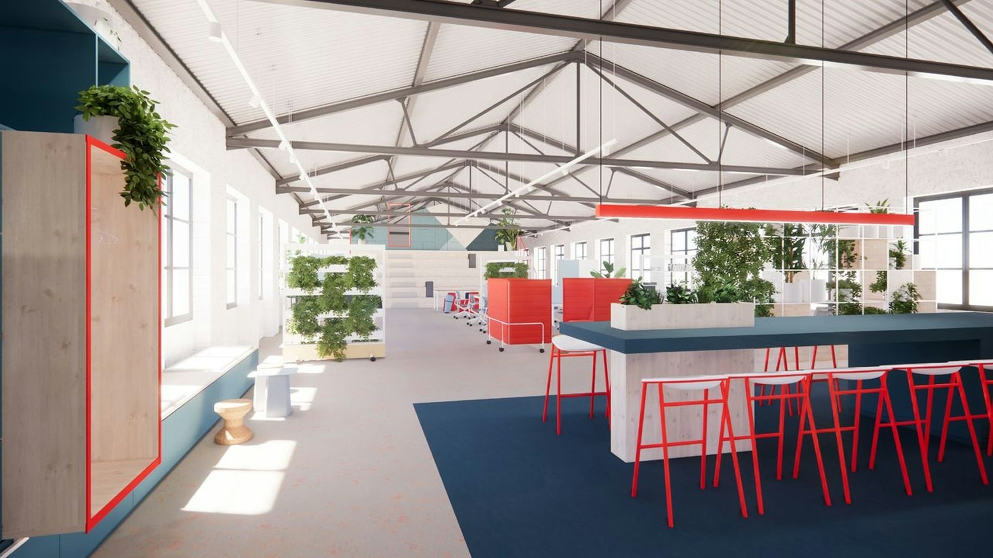 Mit der Visualisierung wird gezeigt, wie die Ideenfabrik aussehen soll, die derzeit in der Alten Tuchfabrik in Euskirchen aufgebaut wird.