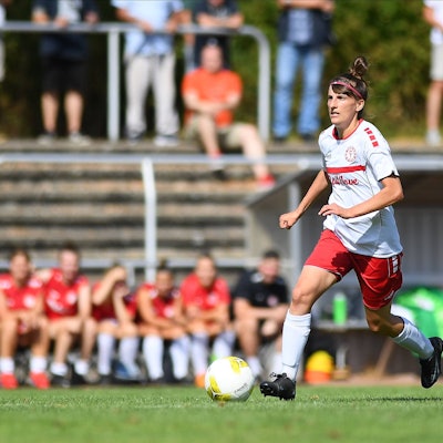 GERMANY, KOELN - AUGUST 21, 2022: The football match of Women Cup DFB-POKAL FRAUEN Fortuna Koeln vs Chemnitzer PUBLICATIONxNOTxINxRUS Copyright: xVITALIIxKLIUIEVx