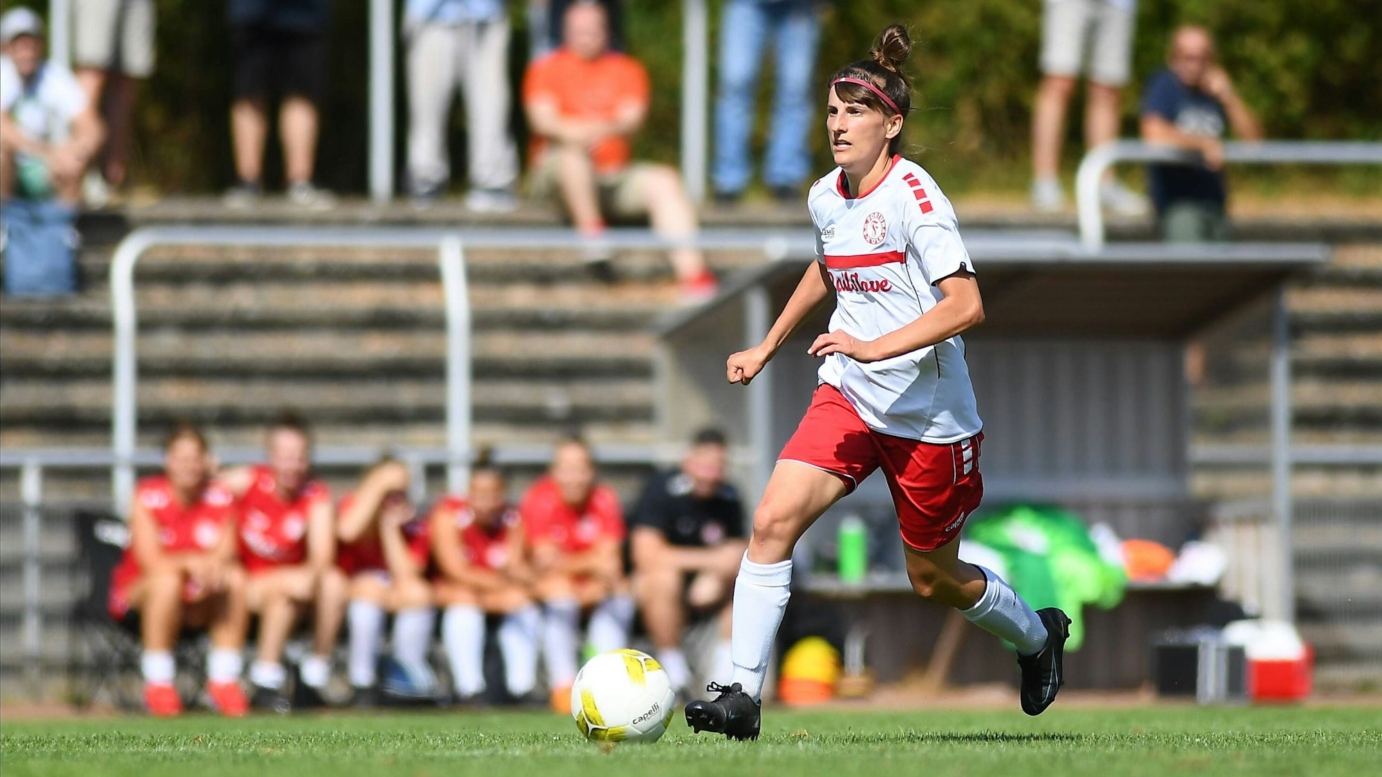 GERMANY, KOELN - AUGUST 21, 2022: The football match of Women Cup DFB-POKAL FRAUEN Fortuna Koeln vs Chemnitzer PUBLICATIONxNOTxINxRUS Copyright: xVITALIIxKLIUIEVx