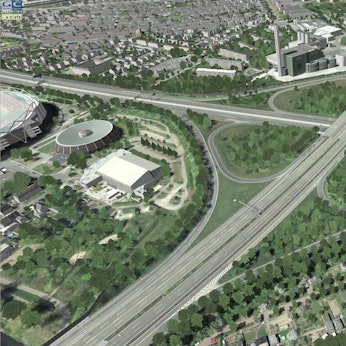 Standbild aus einem Video der Autobahn GmbH zur Visualisierung des geplanten Autobahn-Kreuz Leverkusen. Gezeigt bei der Infomesse am 14. Februar 2023 A1 A3 Foto: Autobahn GmbH