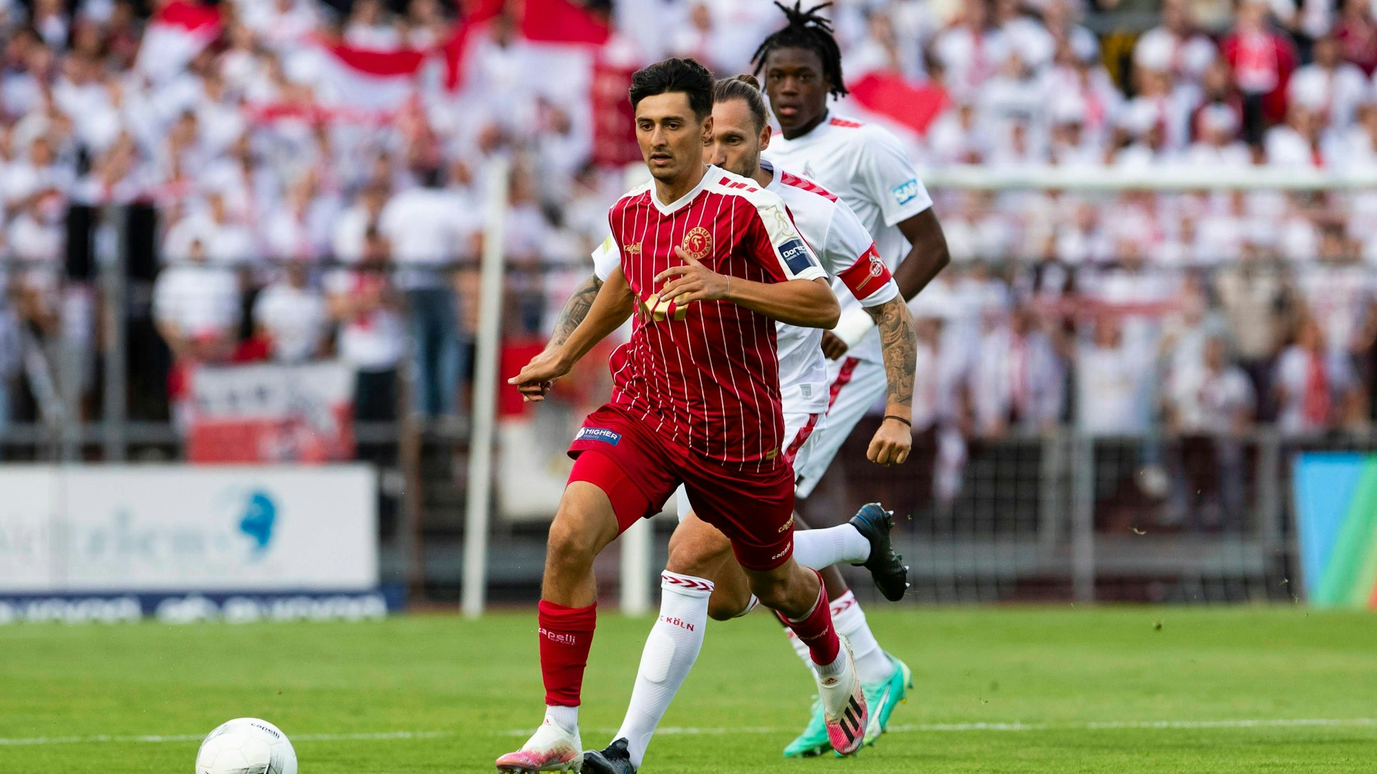 Regionalliga West: SC Fortuna Koeln - 1. FC Koeln U21, U 21 01.08.2023 Henri Matter Fortuna Koeln, 14, Regionalliga West, 1. Spieltag, SC Fortuna Koeln - 1. FC Koeln U21, am 01.08.2023, Suedstadion, Koeln *** Regionalliga West SC Fortuna Koeln 1 FC Koeln U21, 01 08 2023 Henri Matter Fortuna Koeln, 14 , Regionalliga West, 1 matchday, SC Fortuna Koeln 1 FC Koeln U21, on 01 08 2023, Suedstadion, Koeln Copyright: xBEAUTIFULxSPORTS/Meuselx