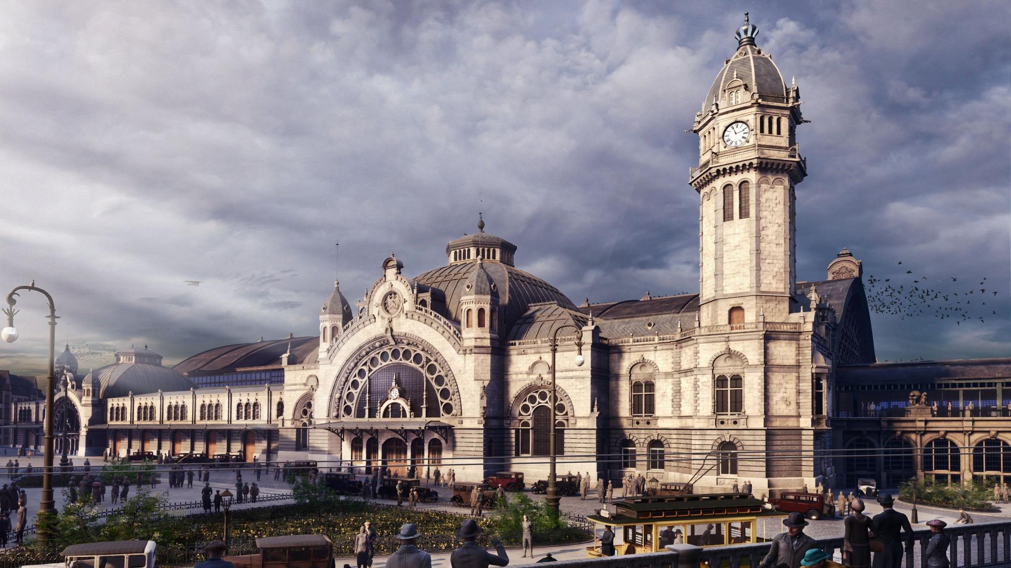 Der Hauptbahnhof bei der virtuellen Zeitreise.