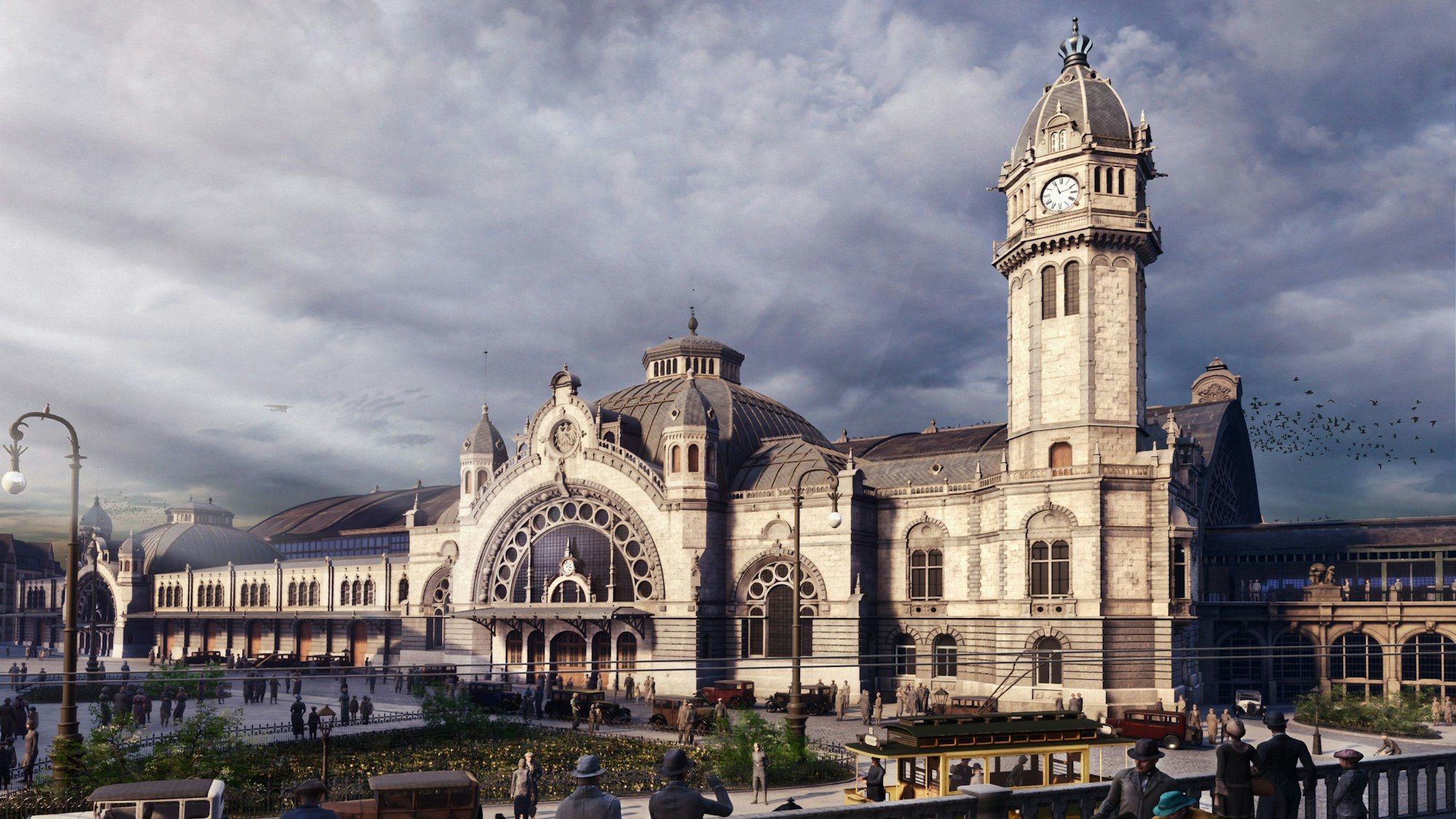 Der Hauptbahnhof bei der virtuellen Zeitreise.