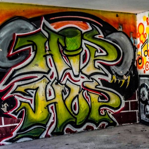 Ein Wandgemälde am Geburtsort des Hip Hop in den Sedgwick Houses in der Bronx zeigt ein Bild des Schöpfers des Genres DJ Kool Herc.