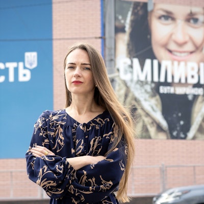 Die Ukrainerin und Friedensnobelpreisträgerin Olexandra Matwijtschuk.