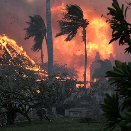 Die Halle der historischen Waiola Church in Lahaina sind von den Flammen zerstört worden.