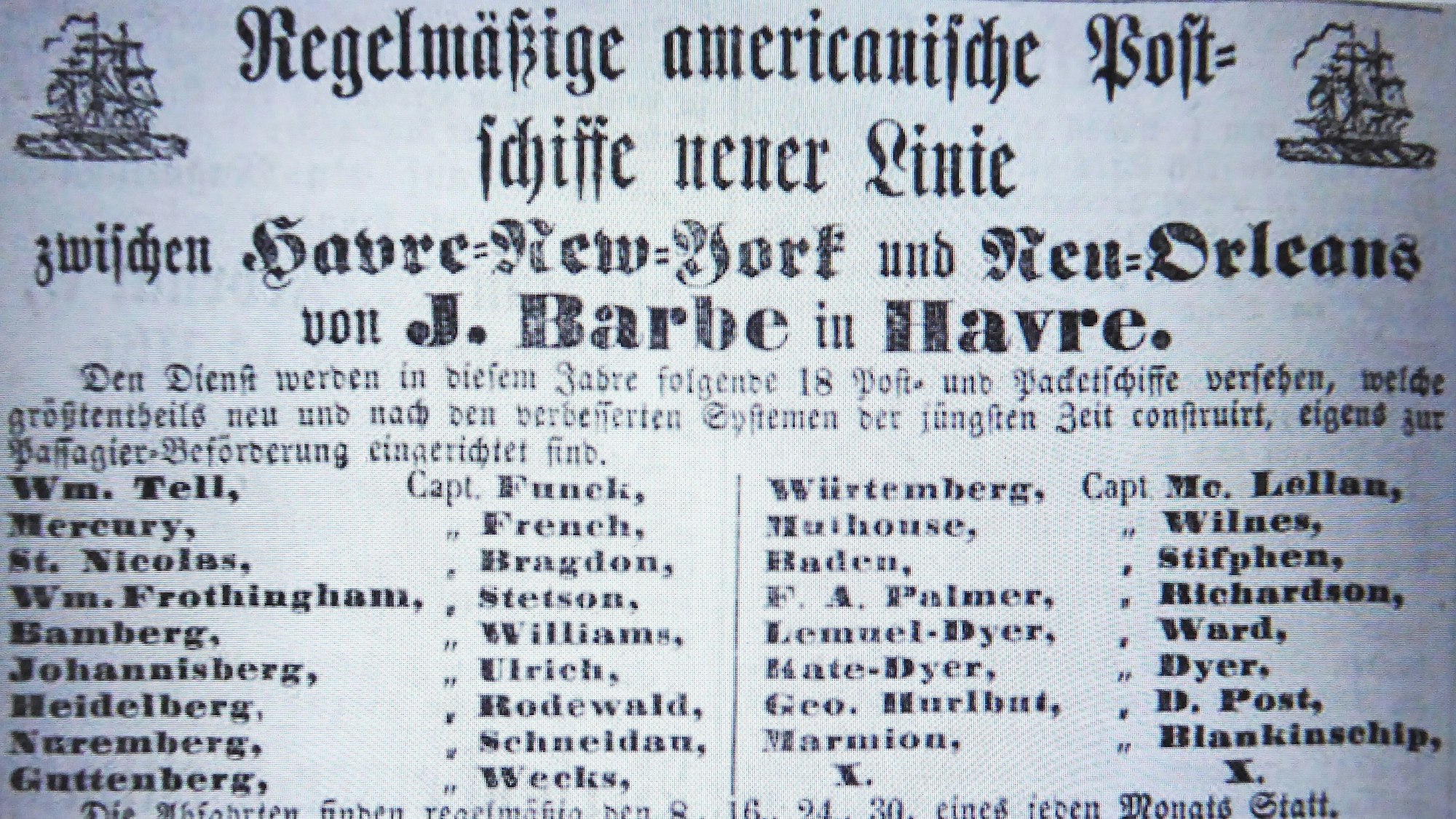 Zeitungsannonce einer Auswanderungsagentur aus Köln.