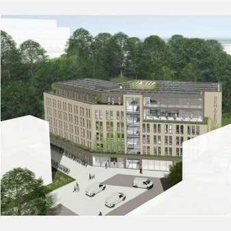 Die Skizze zeigt eine Visualisierung des Rehazentrums.