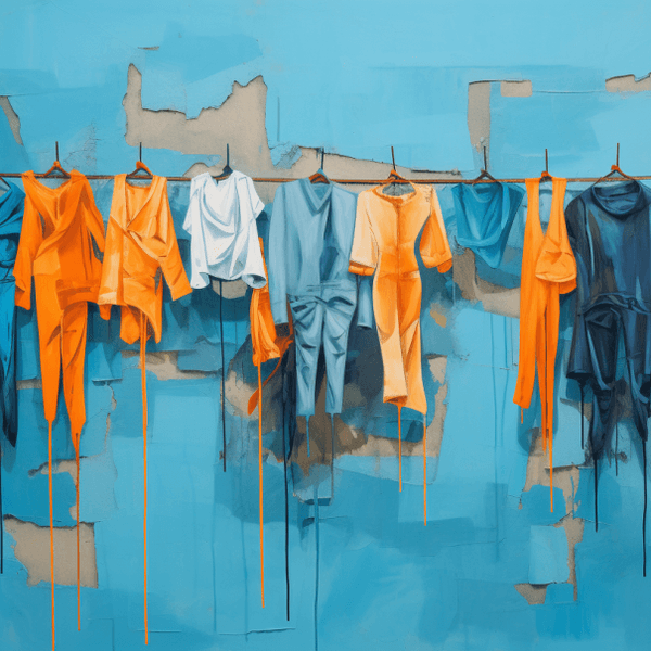 Illustration: Kleidungsstücke auf einer Wäscheleine