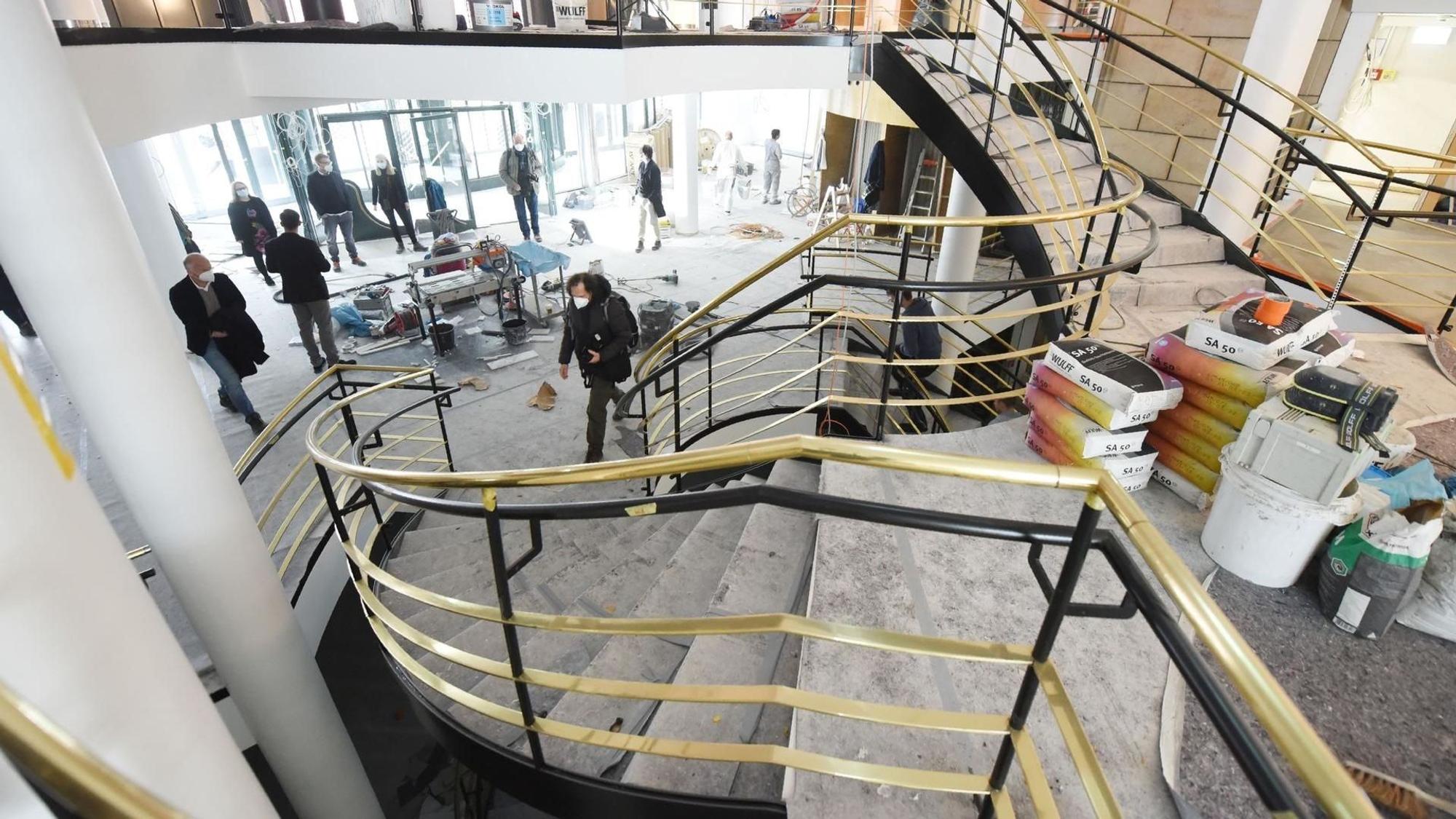 Das Archivbild zeigt die Umbauarbeiten im früheren Modehaus Sauer, in dem das Stadtmuseum ab Herbst 2023 eröffnen soll.