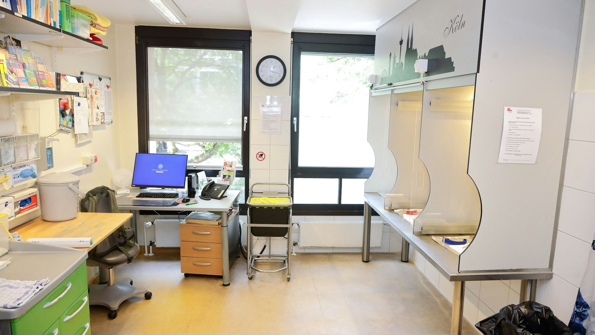 Blick in den Drogenkonsumraum am Kölner Neumarkt