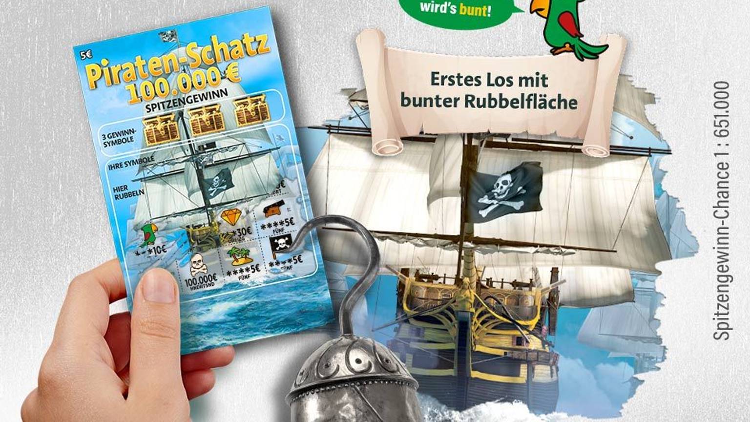 Piraten-Schatz Rubbellos.