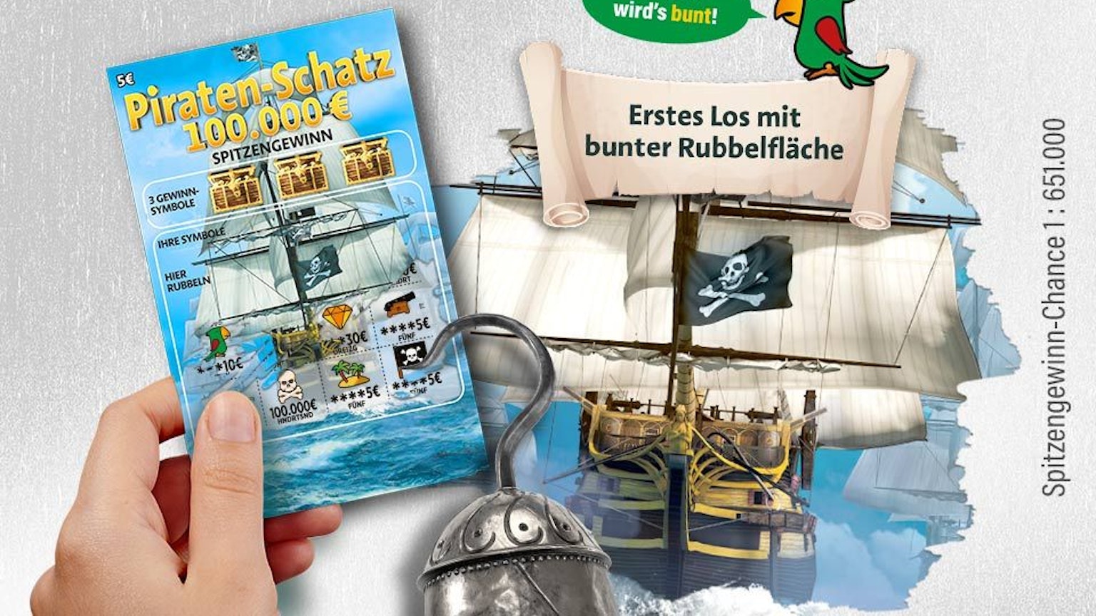 Piraten-Schatz Rubbellos.