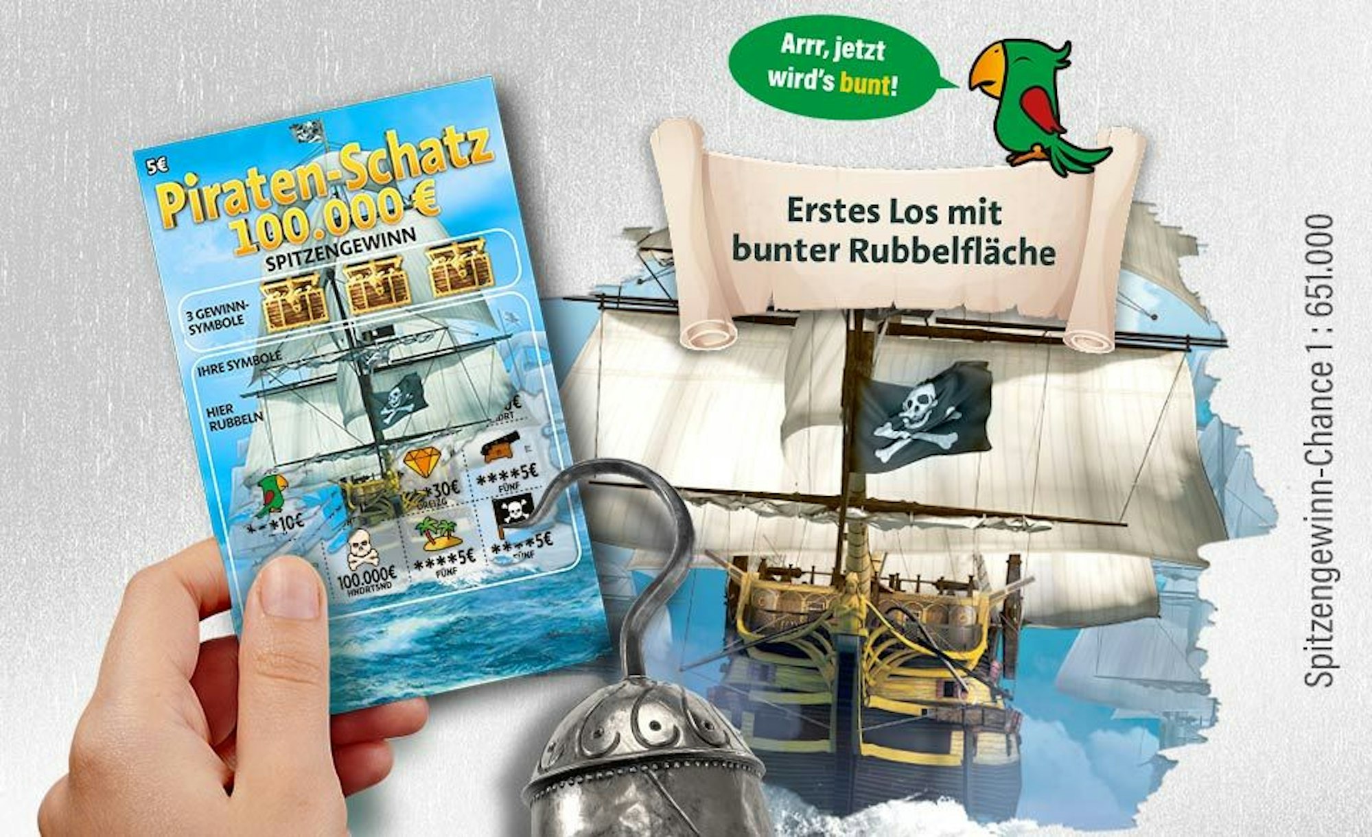 Piraten-Schatz Rubbellos.