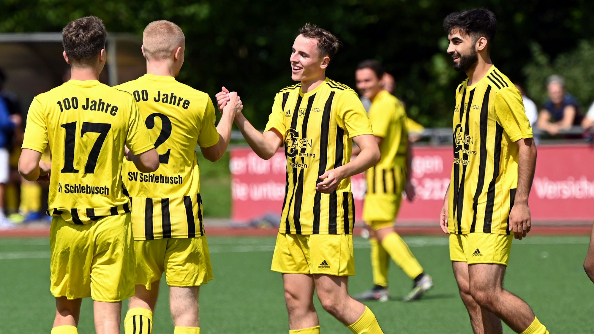 30.07.2023, Fussballk-SV Schlebusch-RW Ahrem
mitte: Noah Gonschior (Schlebusch) Torschütze zum 1:0
Foto: Uli Herhaus